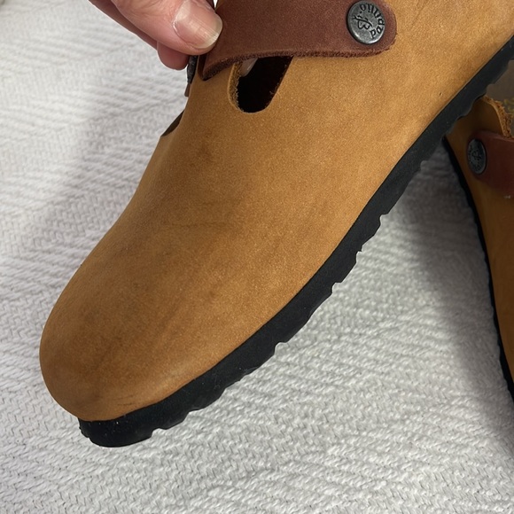 PAPILLIO Birkenstock two tone clogs with adjustable buckle, Size 36, Cognac EUC - Picture 10 of 16